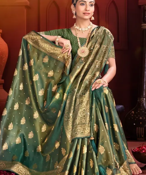 Saroj Bawri Satin Saroski Vol 3 Shimmer Silk Saree Collection