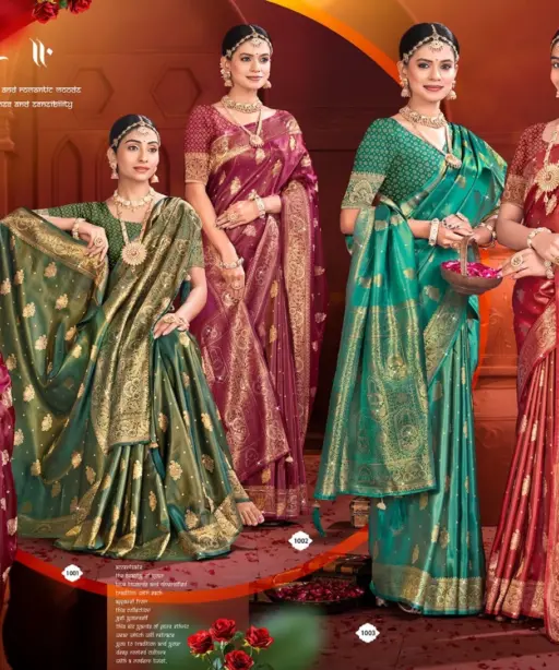 Saroj Bawri Satin Saroski Vol 3 Shimmer Silk Saree Collection