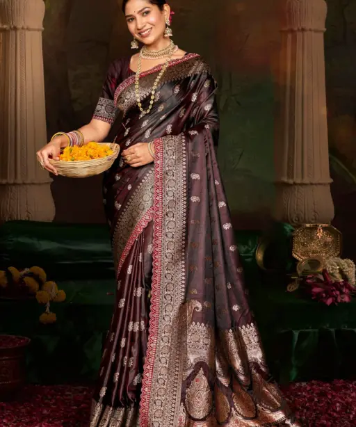 Saroj Butterffly Satin Saroski Vol 1 Satin Silk Saree Collection