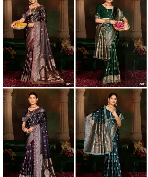 Saroj Butterffly Satin Saroski Vol 1 Satin Silk Saree Collection