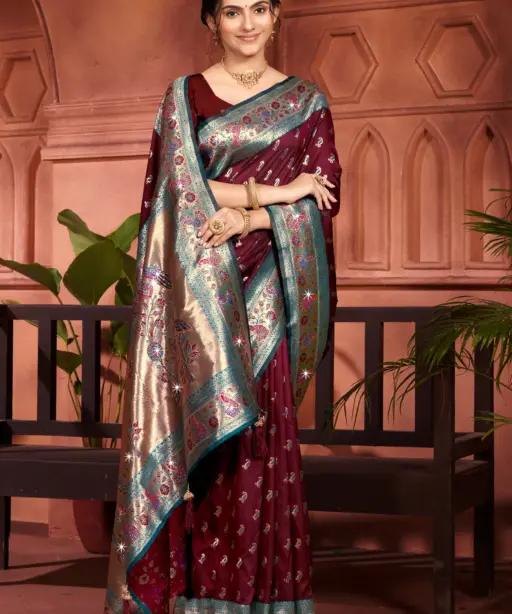Saroj Gulaal Silk Saroski Vol 1 Soft Silk Saroski Worked Saree Collection