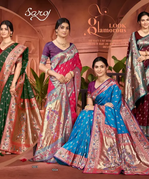 Saroj Gulaal Silk Saroski Vol 1 Soft Silk Saroski Worked Saree Collection