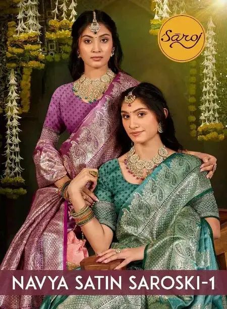 Saroj Navya Satin Saroski Vol 1 Silk Festival Saree Collection