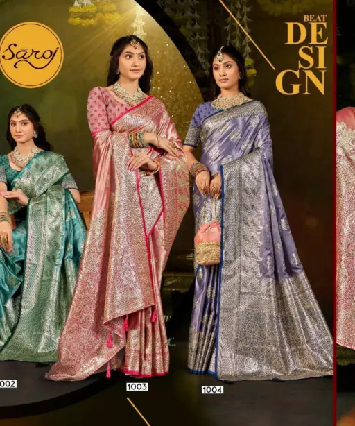 Saroj Navya Satin Saroski Vol 1 Silk Festival Saree Collection