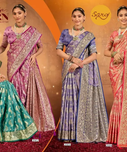 Saroj Navya Satin Saroski Vol 2 Festival Wear Silk Saree Collection