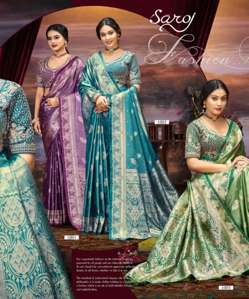 Saroj Sonalika Satin Vol 1 Silk Rich Pallu Saree Collection