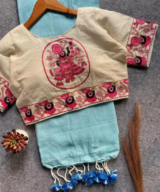 Sccf Shreenath Khadi Cotton Hand Work Saree Collection