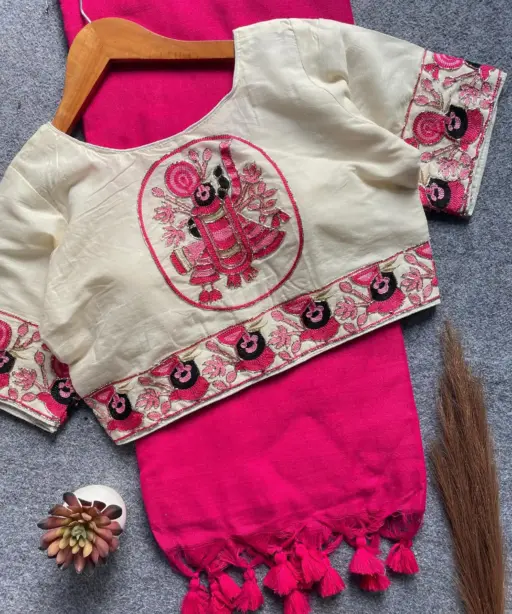 Sccf Shreenath Khadi Cotton Hand Work Saree Collection