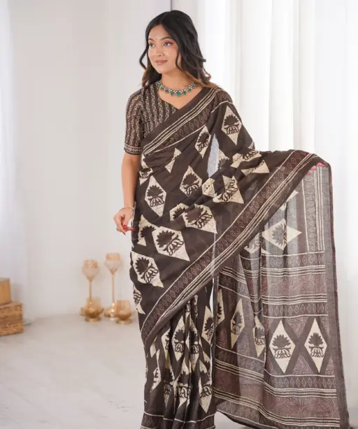 Scdf Bagru C Fancy Cotton Printed Saree Collection