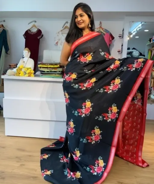 Scmg Mangala Linen Printed Manglagiri Saree Collection