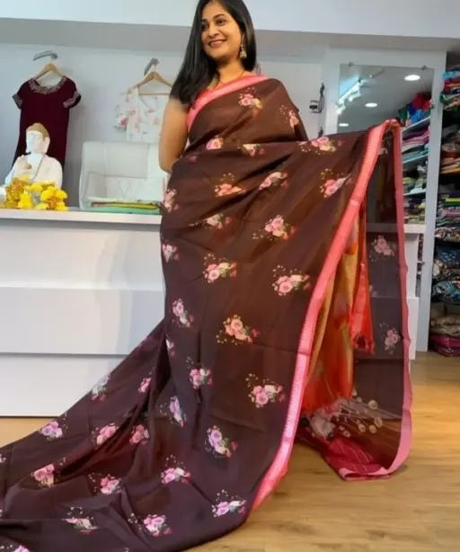Scmg Mangala Linen Printed Manglagiri Saree Collection