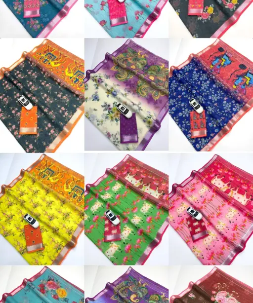 Scmg Mangala Linen Printed Manglagiri Saree Collection