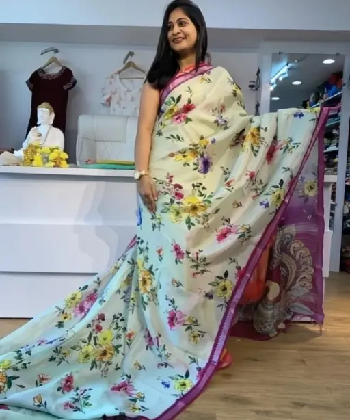 Scmg Mangala Linen Printed Manglagiri Saree Collection