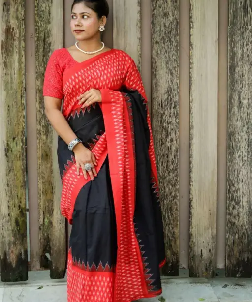 Scmg Shweta Linen Woven Ikkat Saree Collection