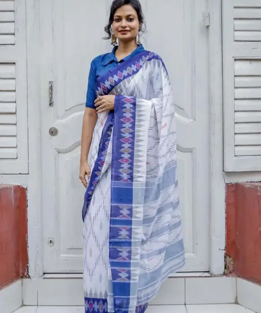 Scmg Shweta Linen Woven Ikkat Saree Collection