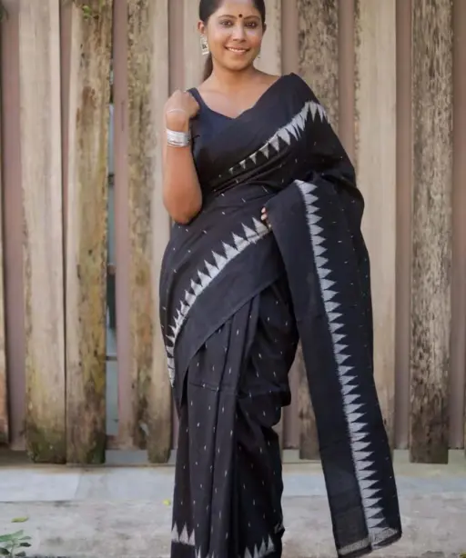 Scmg Shweta Linen Woven Ikkat Saree Collection