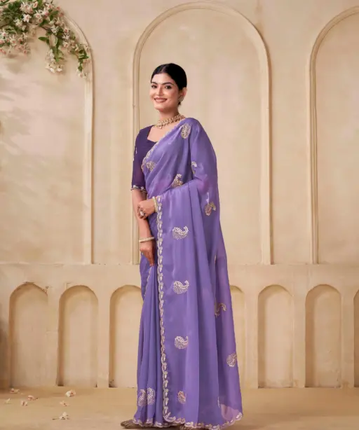 Shanta Modal Georgette Embroidery Zari Worked Saree Collection