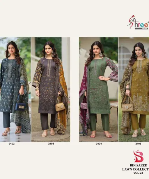 Shree Fab Bin Saeed Lawn Collection Vol 24