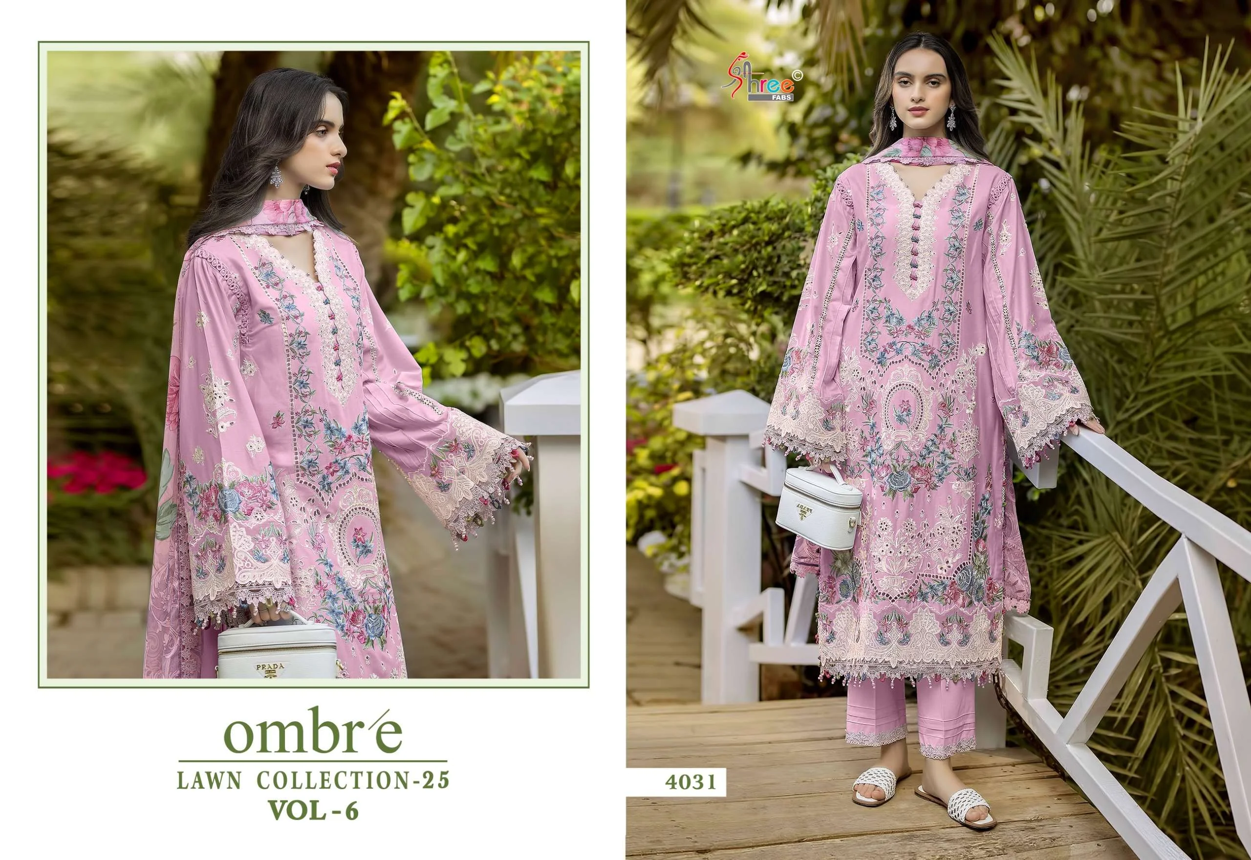 Shree Fab Ombre Lawn Collection 25 Vol 6