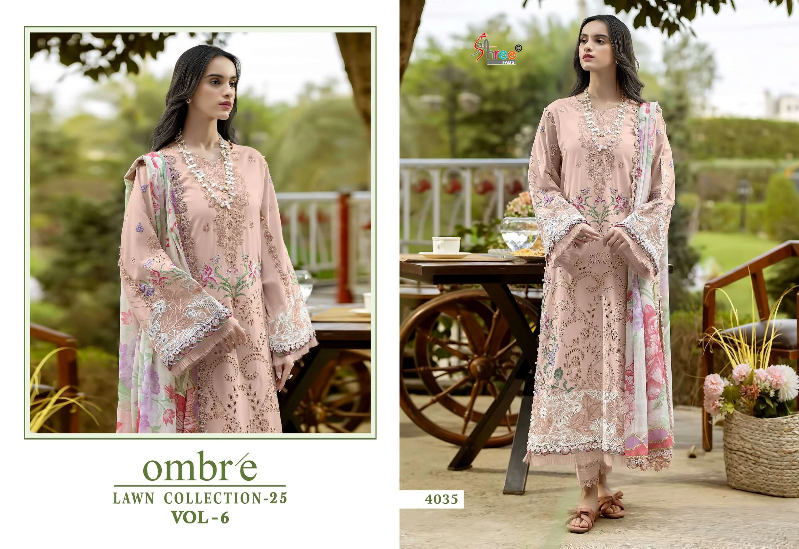 Shree Fab Ombre Lawn Collection 25 Vol 6
