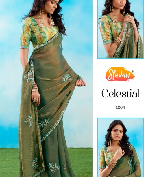 Stavan Celestial Fancy Embroidery Saree Collection