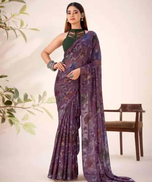 Taraa L 7051 Lurex Brasso Floral Viscose Fancy Saree Collection