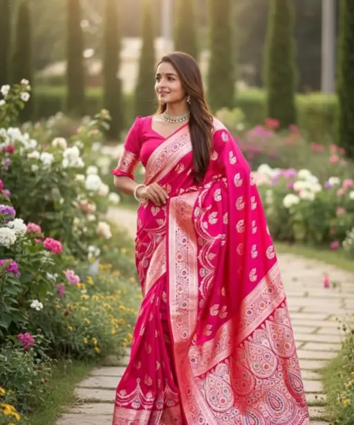 Vt 6078 T Banarasi Silk Zari Weaving Fancy Saree Collection