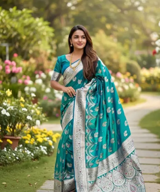 Vt 6078 T Banarasi Silk Zari Weaving Fancy Saree Collection