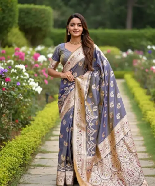 Vt 6078 T Banarasi Silk Zari Weaving Fancy Saree Collection