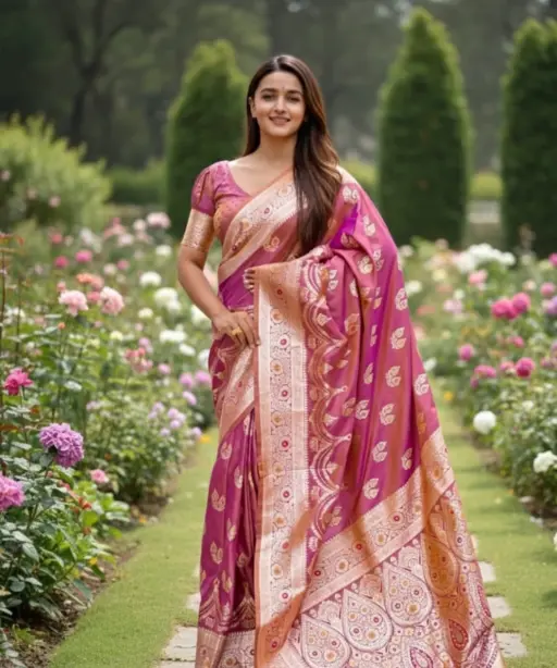 Vt 6078 T Banarasi Silk Zari Weaving Fancy Saree Collection