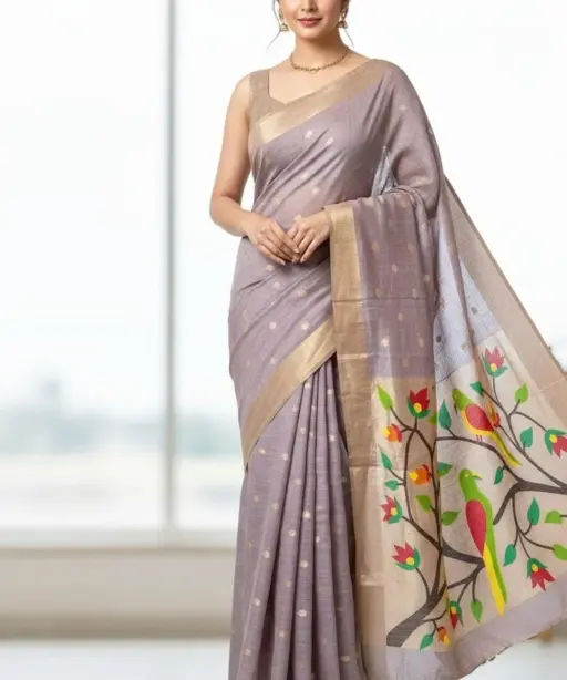 Vt 6086 T Soft Muga Cotton Paithani Saree Collection