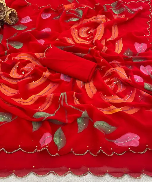 Vt 755 T Georgette Printed Festival Wear Saree