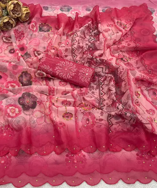 Vt 820 T Premium Gold Simmar Silk Printed Saree