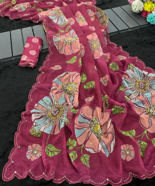 Vt 821 T Soft Tabby Organza Sequence Saree