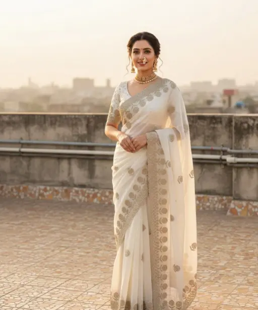 Vt 823 T Premium Fandy Satin Embroidery Saree Collection