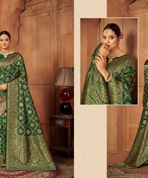 Zarkaashi Kanika Katan Silk Festival Wear Saree Collection