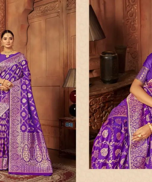 Zarkaashi Kanika Katan Silk Festival Wear Saree Collection