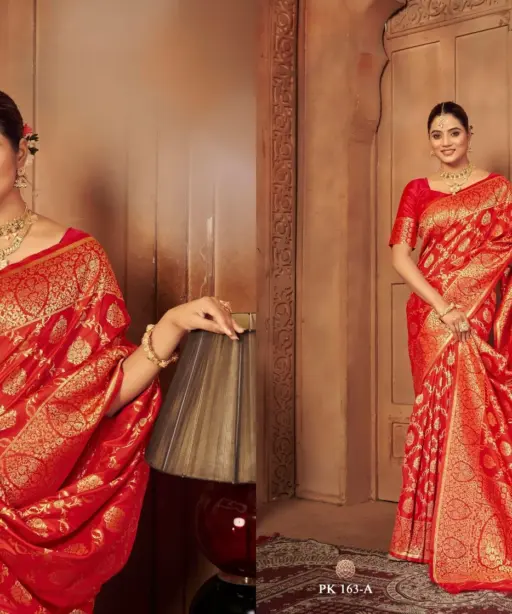 Zarkaashi Kanika Katan Silk Festival Wear Saree Collection