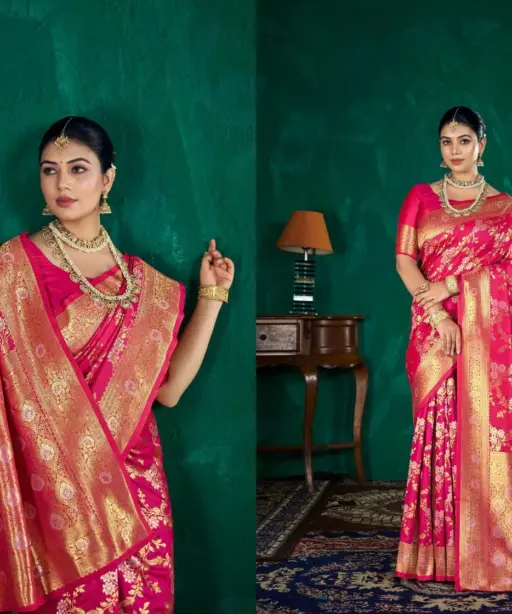 Zarkaashi Vidhatri Katan Silk Festival Wear Saree Collection