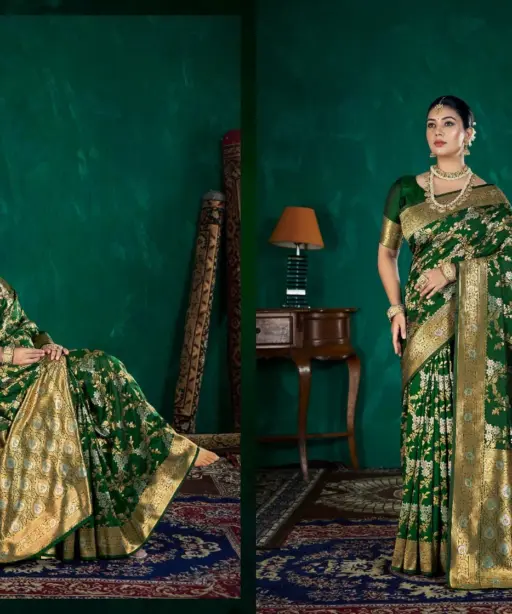 Zarkaashi Vidhatri Katan Silk Festival Wear Saree Collection