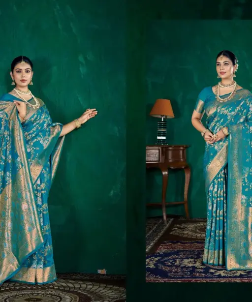 Zarkaashi Vidhatri Katan Silk Festival Wear Saree Collection