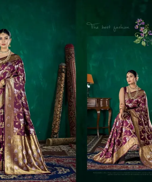 Zarkaashi Vidhatri Katan Silk Festival Wear Saree Collection