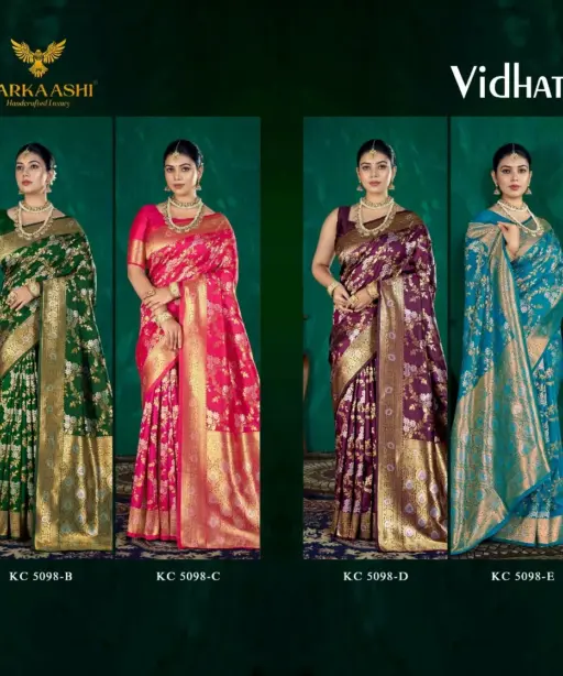 Zarkaashi Vidhatri Katan Silk Festival Wear Saree Collection