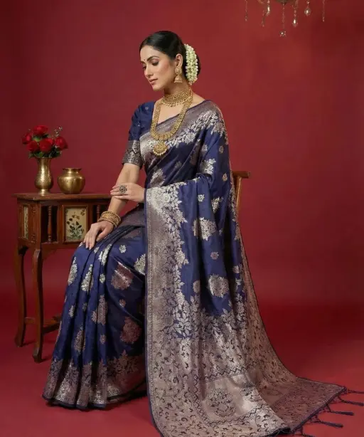 Ast Aadya Silk Vol 1 Silk Blend with Tassels Work Festive Wear Saree Collection