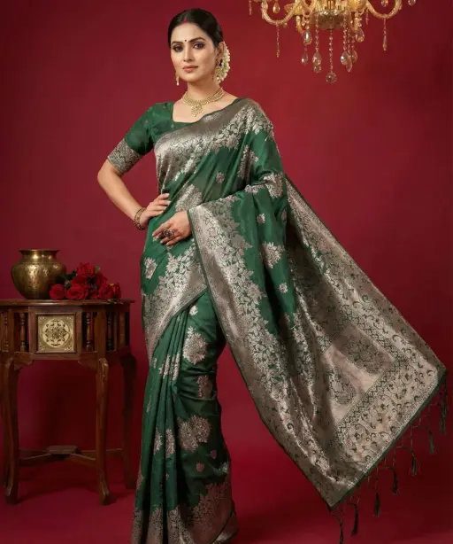 Ast Aadya Silk Vol 1 Silk Blend with Tassels Work Festive Wear Saree Collection