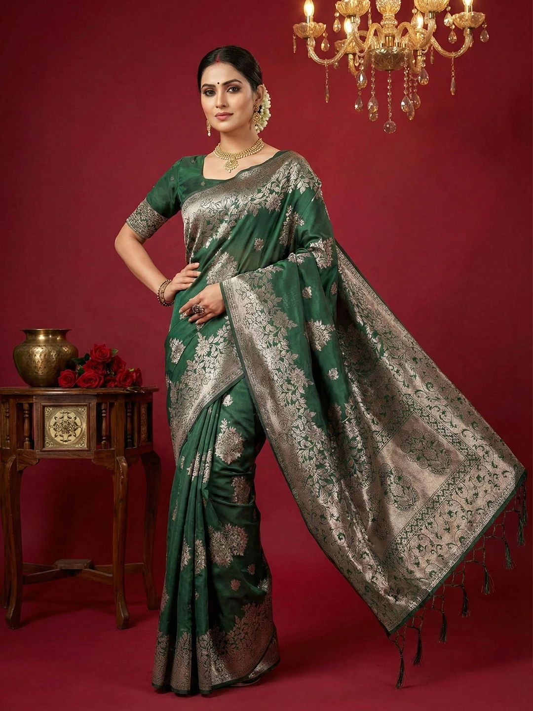 Ast Aadya Silk Vol 1 Silk Blend with Tassels Work Festive Wear Saree Collection