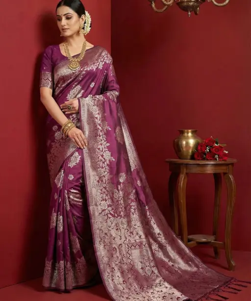 Ast Aadya Silk Vol 1 Silk Blend with Tassels Work Festive Wear Saree Collection