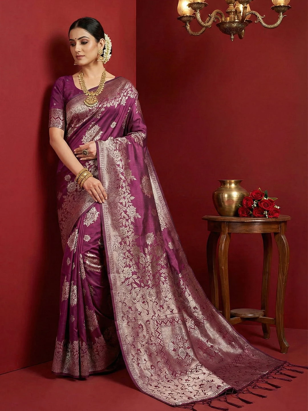 Ast Aadya Silk Vol 1 Silk Blend with Tassels Work Festive Wear Saree Collection