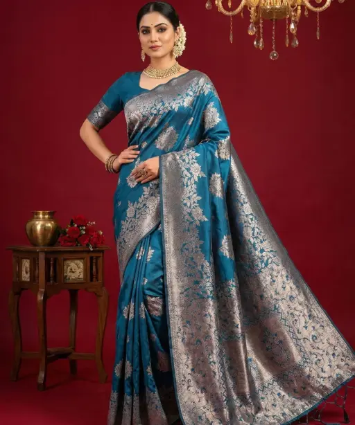 Ast Aadya Silk Vol 1 Silk Blend with Tassels Work Festive Wear Saree Collection