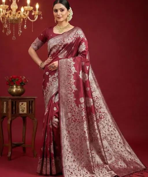 Ast Aadya Silk Vol 1 Silk Blend with Tassels Work Festive Wear Saree Collection